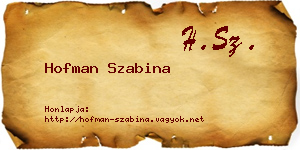 Hofman Szabina névjegykártya